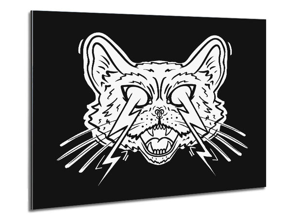 Thunderbolt Cat Eyes Metal Print