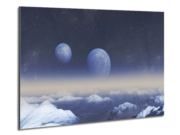 The Two Moons Meet Metal Print