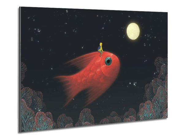 Riding The Goldfish Metal Print
