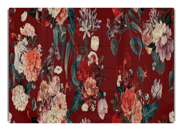 Flowers On Red