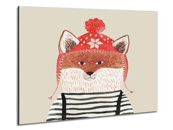 The Fox In A Hat Metal Print