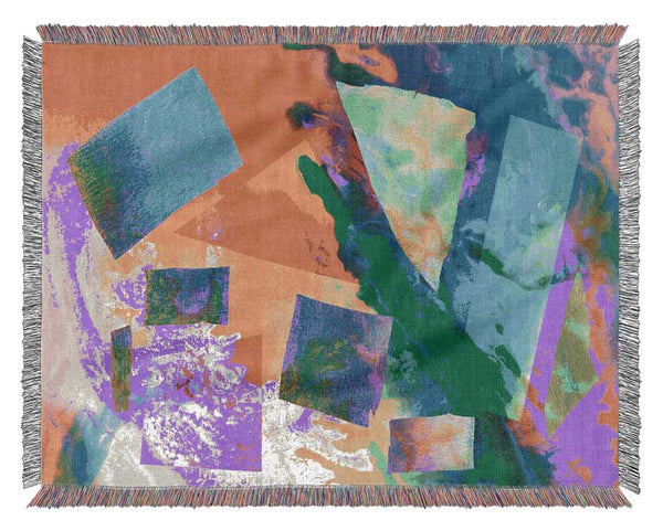 Neon Shapes In Paint Woven Blanket