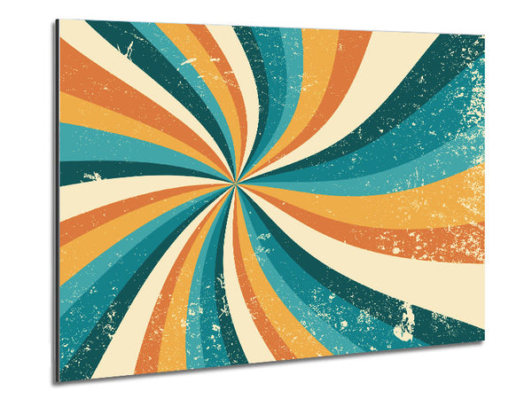 The Spiral Yellow And Blue Metal Print