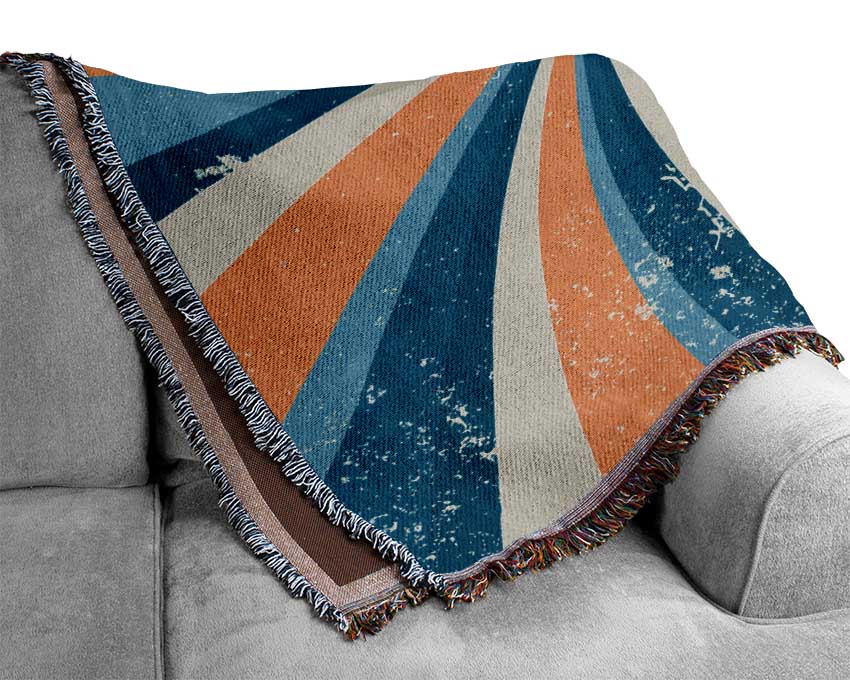 The Spiral Yellow And Blue Woven Blanket