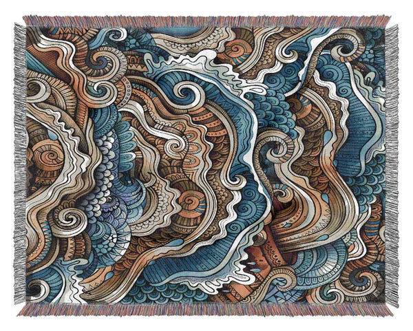Ripples And Swirly Dots Woven Blanket