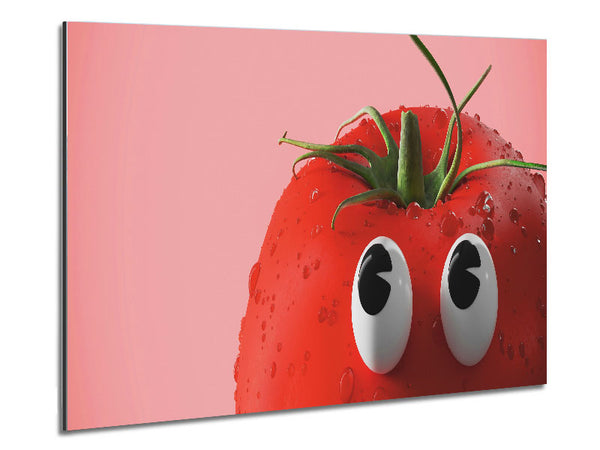 Tomato Stare Metal Print