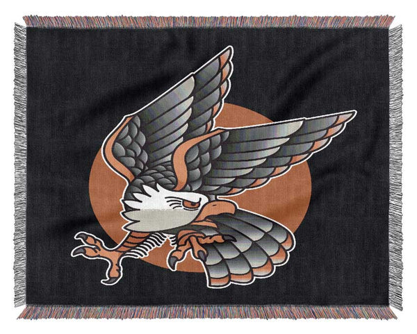 Tattoo Eagle Sun Woven Blanket