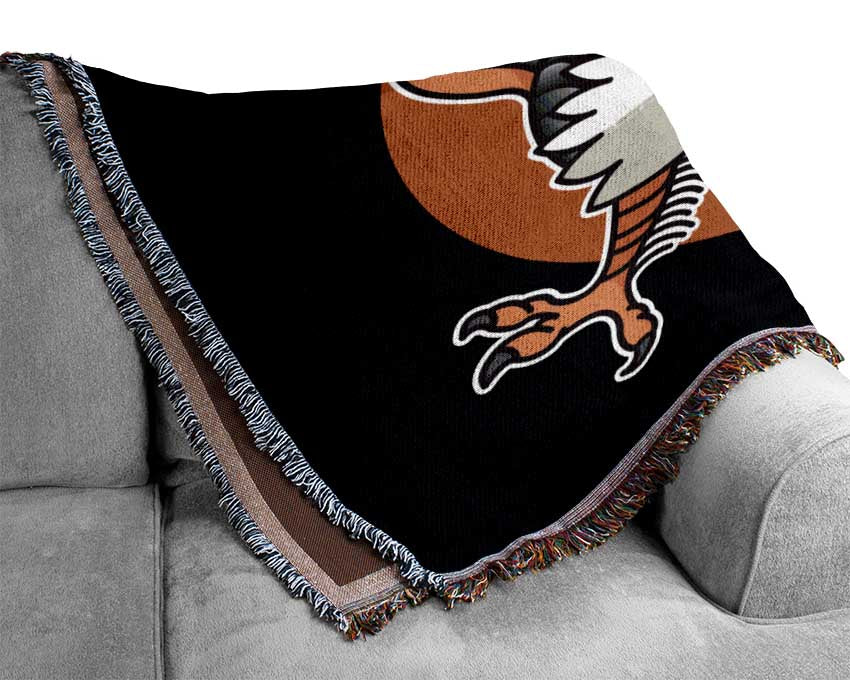 Tattoo Eagle Sun Woven Blanket