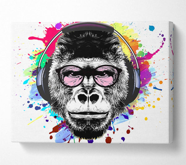  A Canvas Print of Gorilla Glasses Paint Splatter Canvas Art