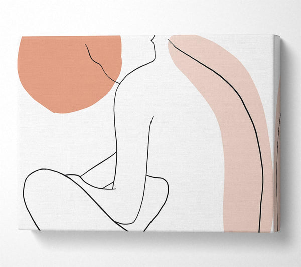  A Canvas Print of The Sitting Woman Line Drawing Canvas Wall Art