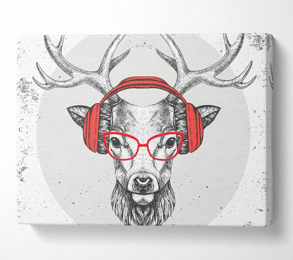  A Canvas Print of The Stag Headphones Canvas Print