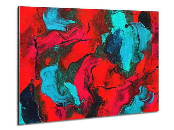 The Red And Blue Splodge Metal Print