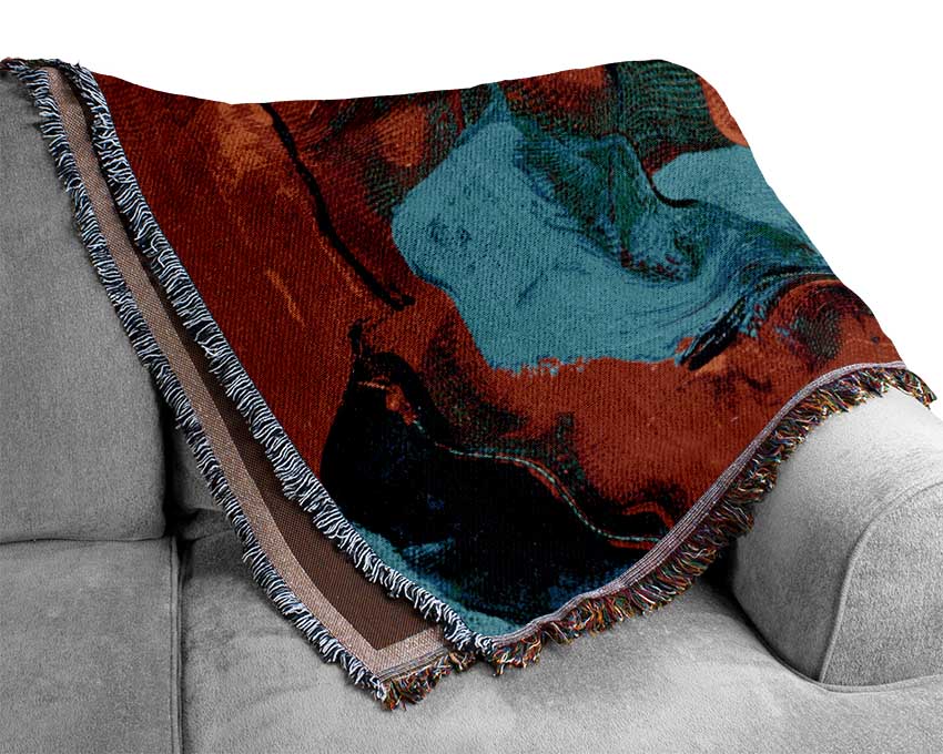 The Red And Blue Splodge Woven Blanket