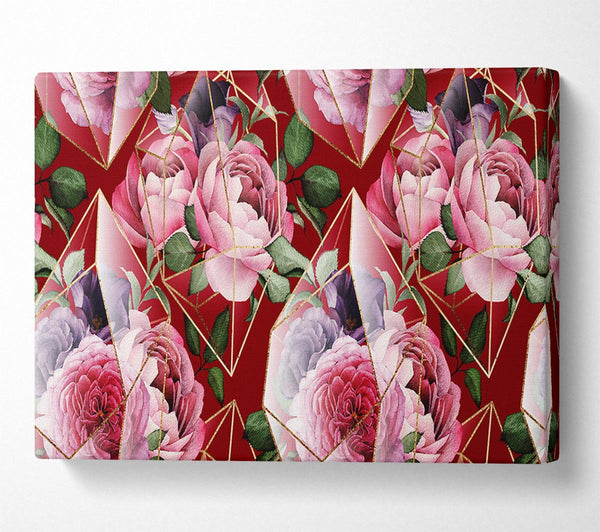  A Canvas Print of Triangulation Of Roses Canvas Wall Art
