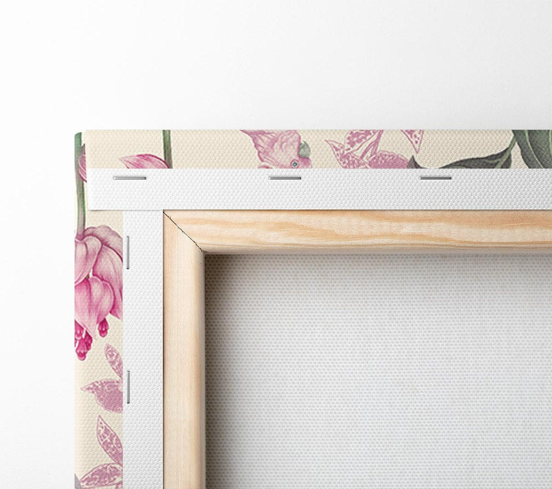  A Canvas Print of The Parrot Is Of Floral Pattern Canvas Art