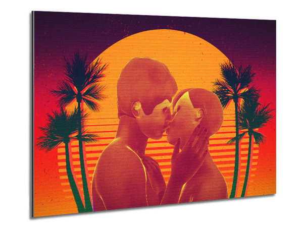 The Sunset Kiss Paradise Metal Print
