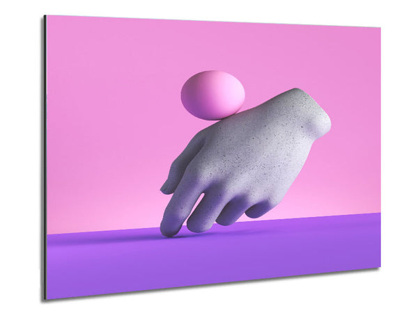 The Hand Sphere Metal Print