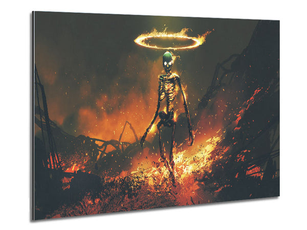 The Skeleton Warrior Metal Print