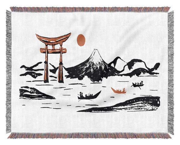 Temples Of The Mountain Woven Blanket