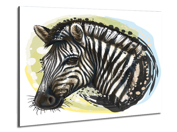 Watercolour Zebra Look Metal Print