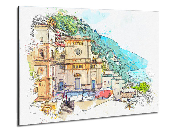The Watercolour City Line Metal Print