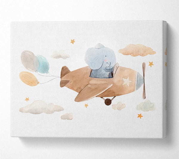  A Canvas Print of Elephant Riding Plane Canvas Art