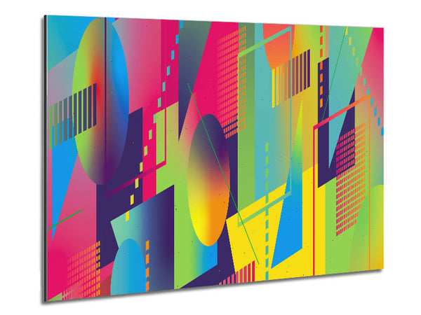 Abstract Triangles And Spheres Metal Print