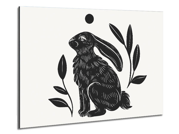 Tattoo Bunny Sun Metal Print