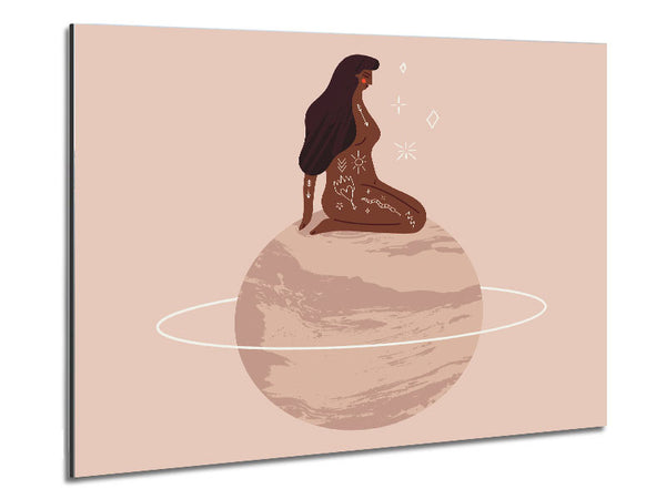 The Woman Planet Metal Print