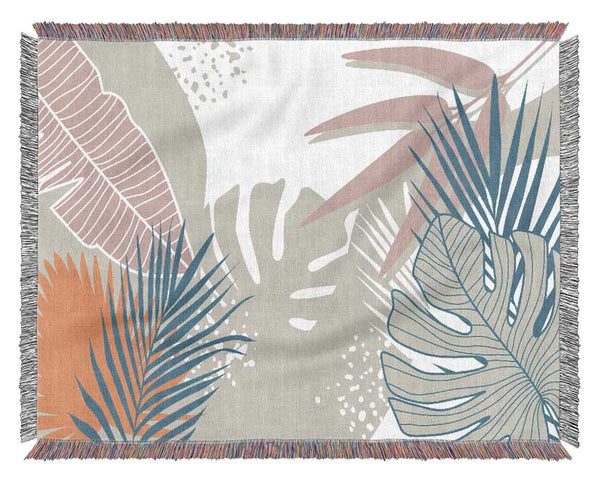 Modern Leaf Decor Woven Blanket