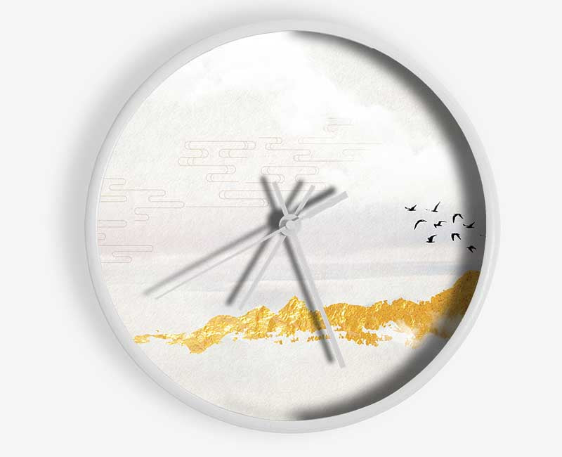Orange Coast And Birds Clock - Wallart-Direct UK