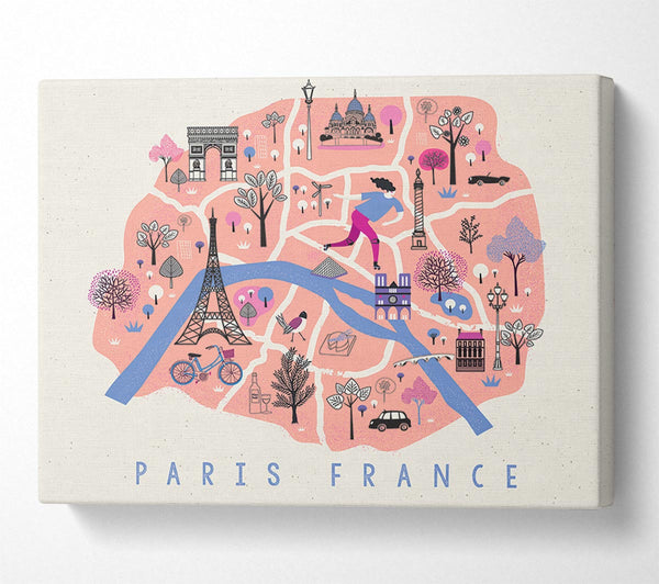  A Canvas Print of The Little Map Of France Canvas Art