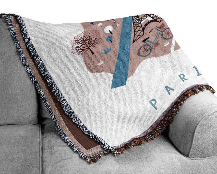 The Little Map Of France Woven Blanket