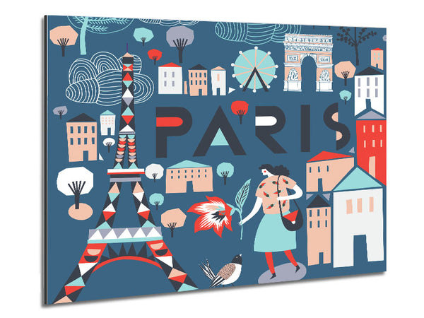 The Little Map Of Paris Metal Print