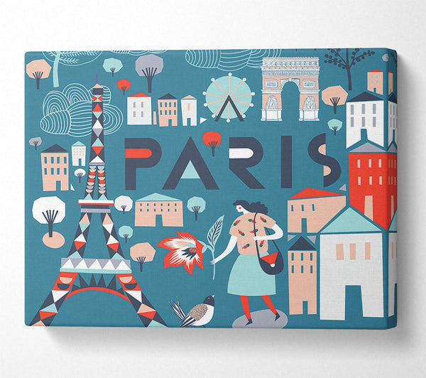  A Canvas Print of The Little Map Of Paris Canvas Art