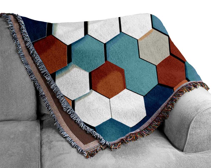 Honeycomb Pattern Grid Woven Blanket