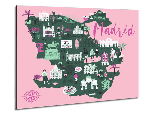 The Little Map Of Madrid Metal Print