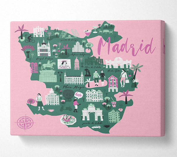  A Canvas Print of The Little Map Of Madrid Canvas Print