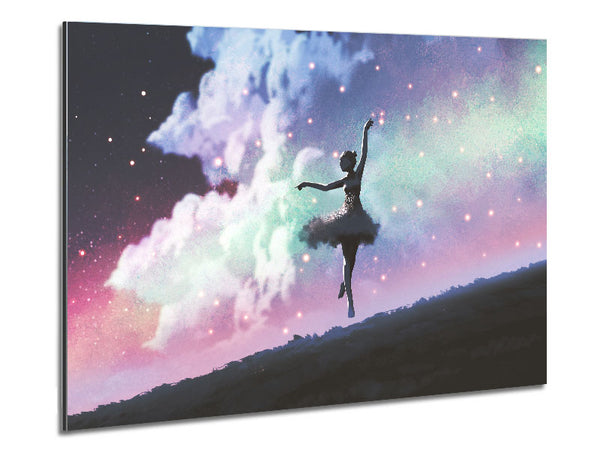 Ballerina In Space Metal Print