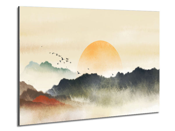 Sun Peeking Over The Sunset Metal Print