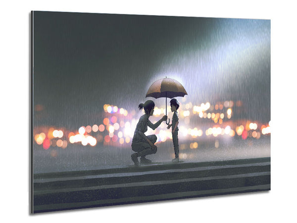 The Umbrella Lights Metal Print