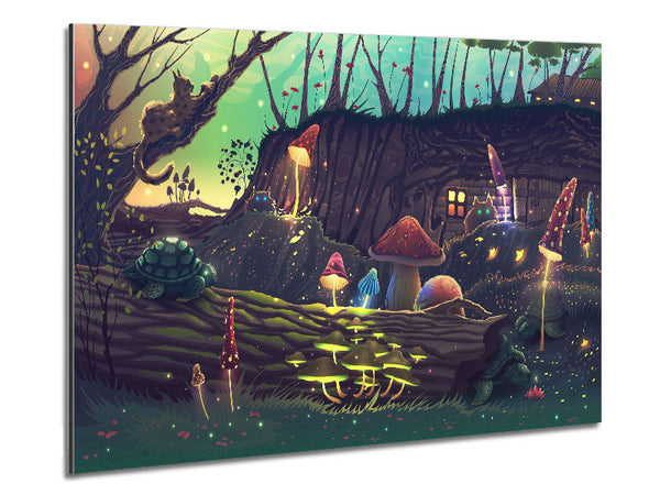 Toadstool Village Metal Print