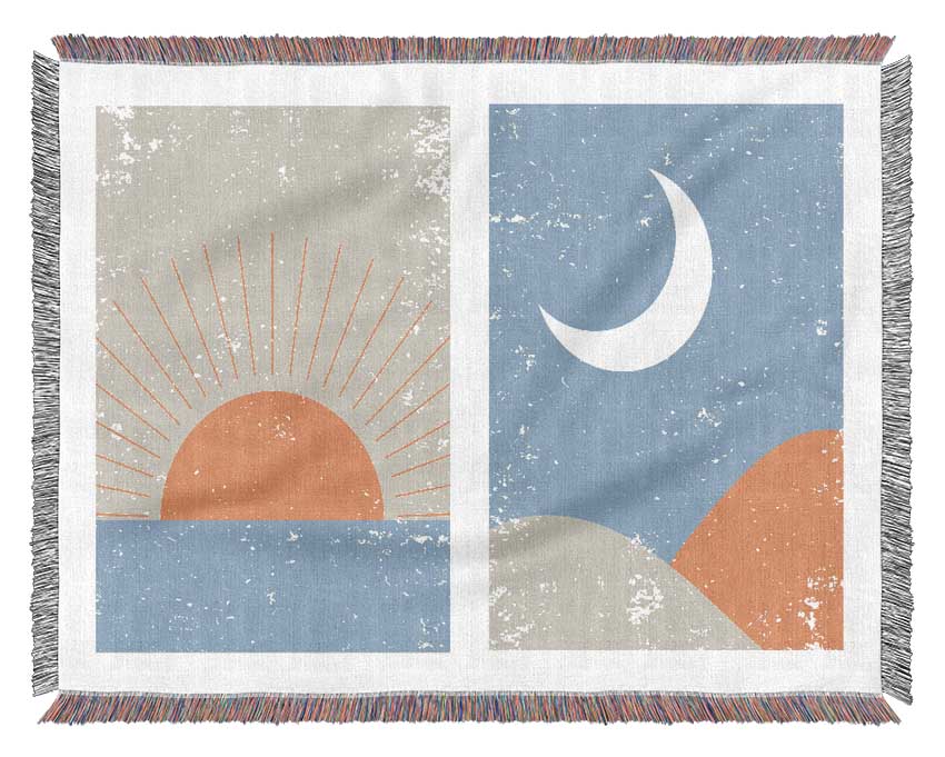 Sunrise Sunset Moon Woven Blanket