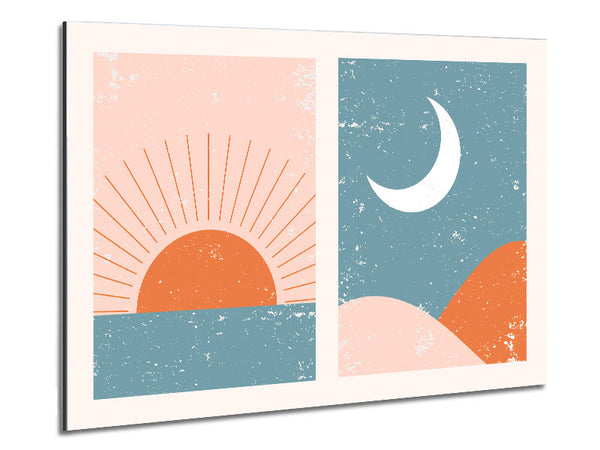 Sunrise Sunset Moon Metal Print