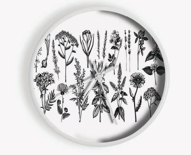 The Small Plant Collection 2 Clock - Wallart-Direct UK