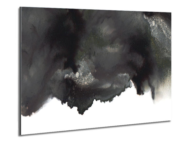 Black On White Abstract Cloud Metal Print