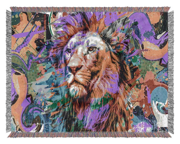 Rainbow Vivid Lion Woven Blanket