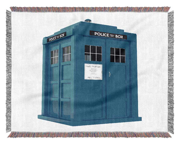The Blue Police Box Britain Woven Blanket
