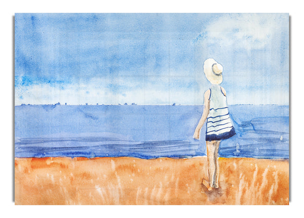 Frau mit Blick aufs Meer