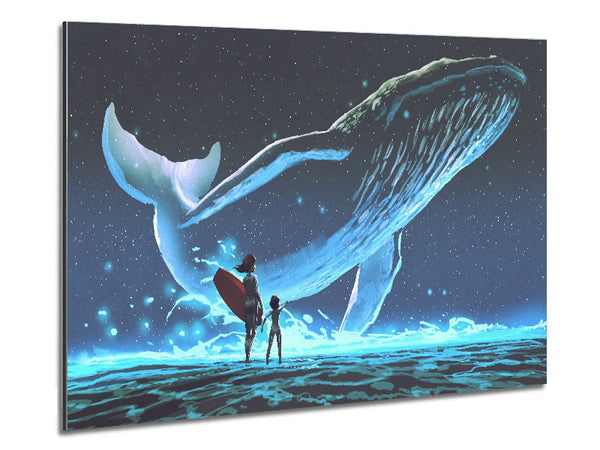 Spirit Whale Splash Metal Print